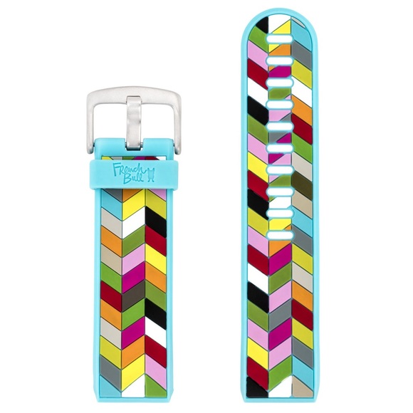 French Bull WITHit Silicone Replacement Band Fitbit Charge 2 Blue Ziggy - Picture 1 of 9